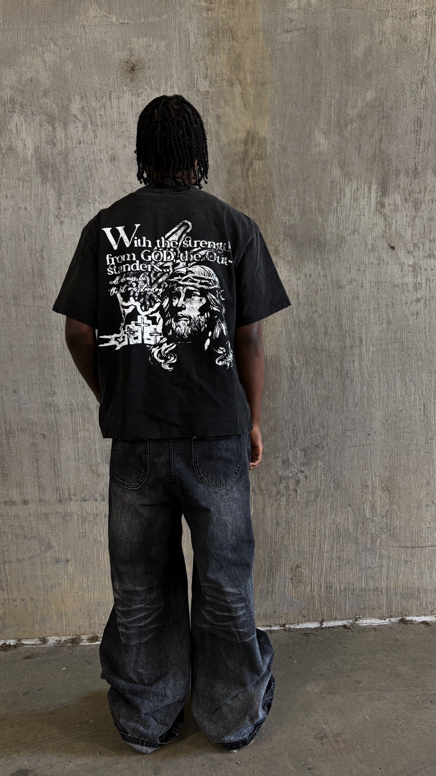 "Last One $tanding" Black Tee