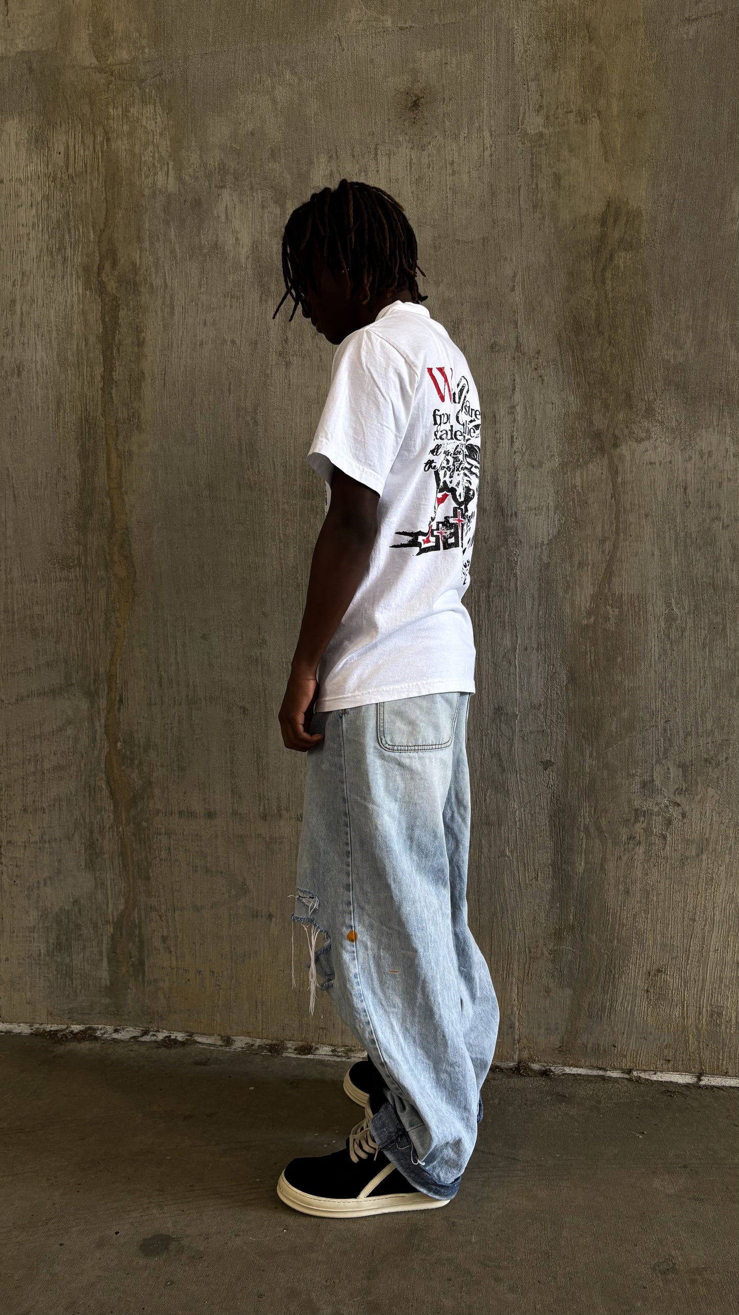 "Last One $tanding" White Tee