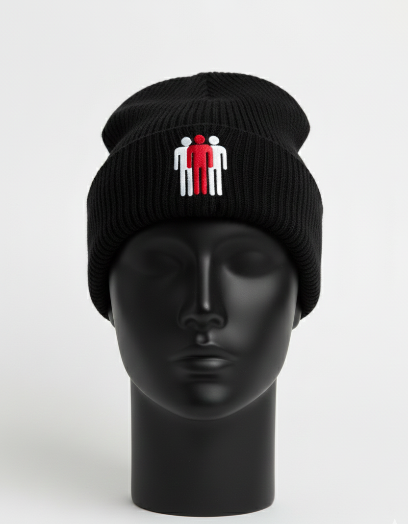 BLACK O$ WOOL BEANIE